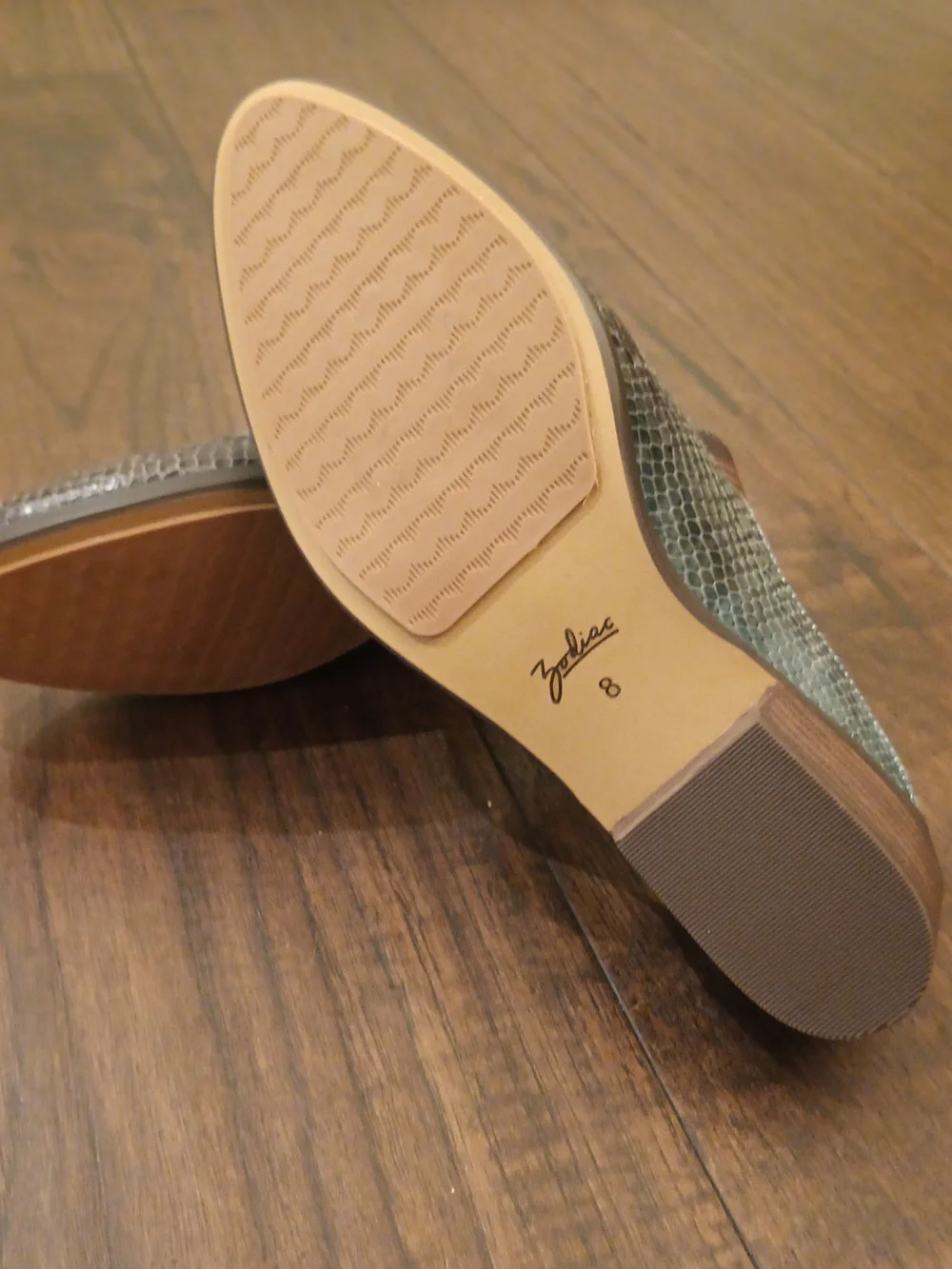 Zodiac Teal and Black Snakeskin Wedge Mules